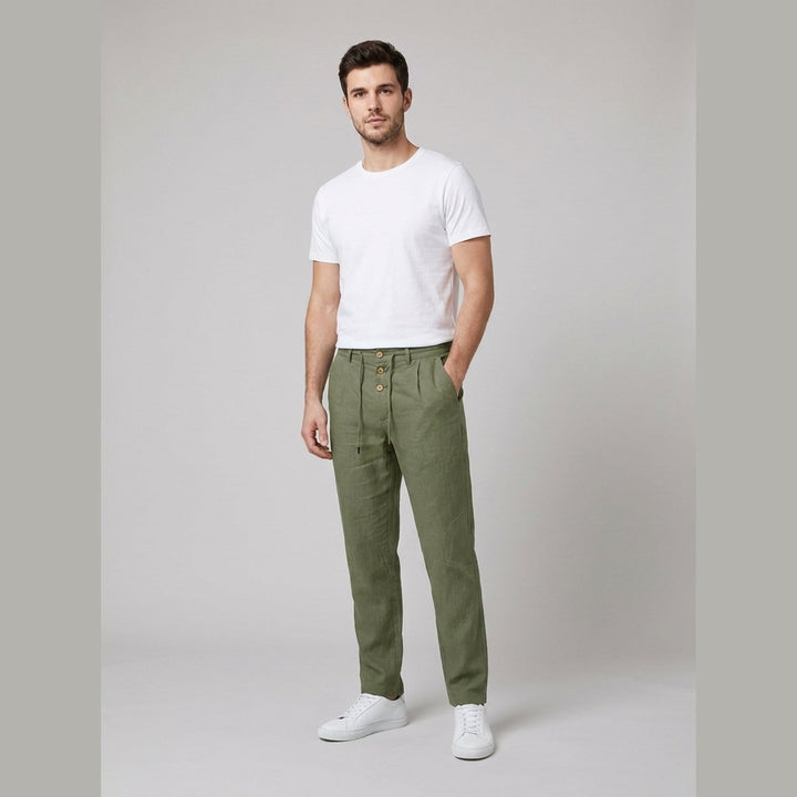 Oscar | Herre Relaxed Fit Linbukser med Elastisk Midje og Snøring
