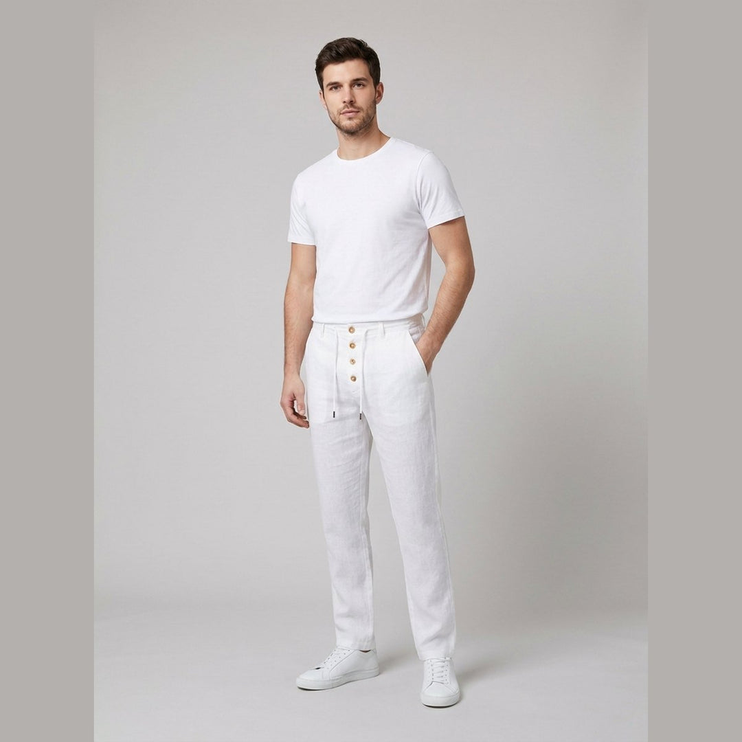 Oscar | Herre Relaxed Fit Linbukser med Elastisk Midje og Snøring