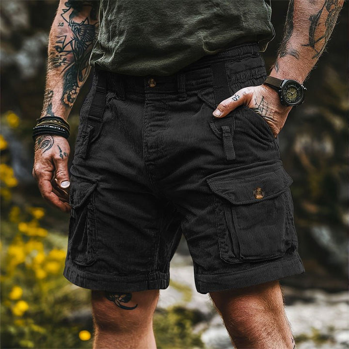 Lucas | Herre Cargo Shorts Corduroy Kneelengde Multifunksjonell