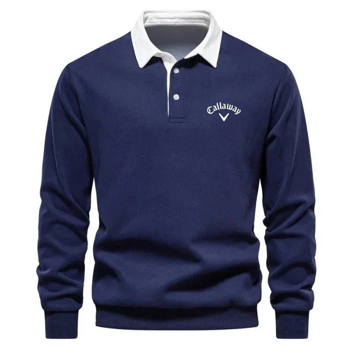 Elias | Herre Langermet Polo Sweatshirt med Kontrastkrage