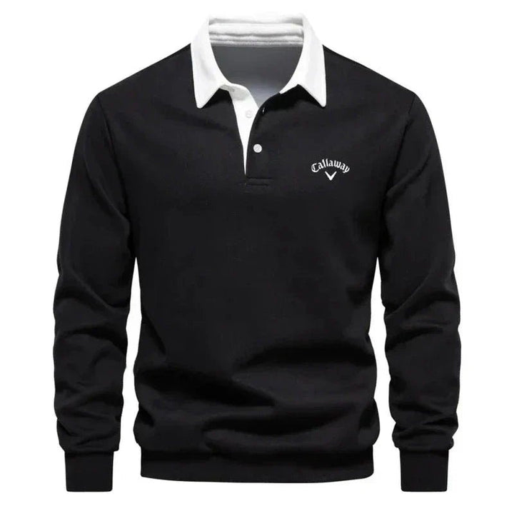 Elias | Herre Langermet Polo Sweatshirt med Kontrastkrage