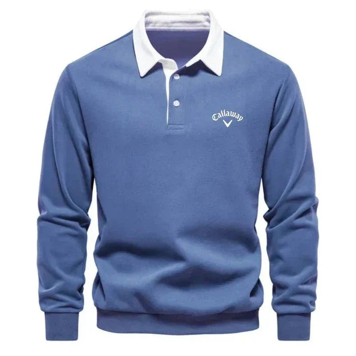 Elias | Herre Langermet Polo Sweatshirt med Kontrastkrage