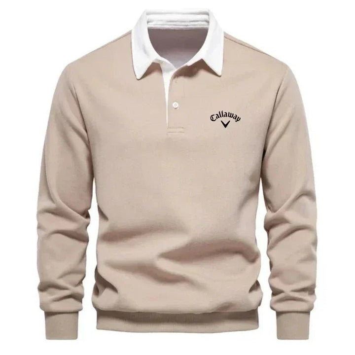 Elias | Herre Langermet Polo Sweatshirt med Kontrastkrage