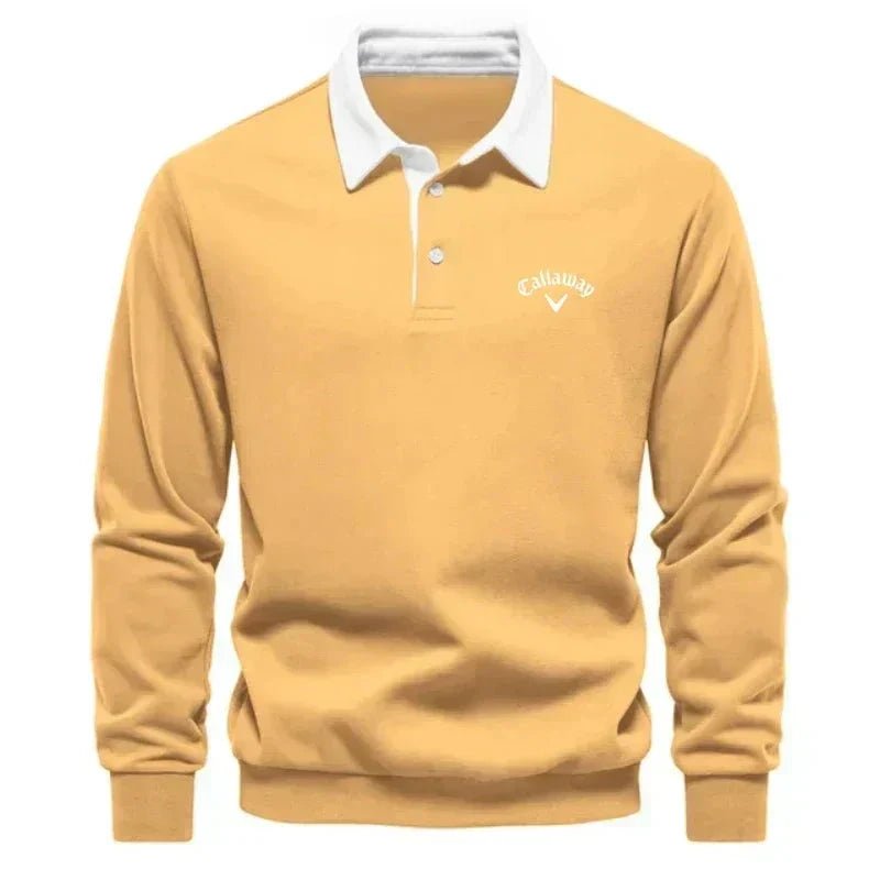 Elias | Herre Langermet Polo Sweatshirt med Kontrastkrage