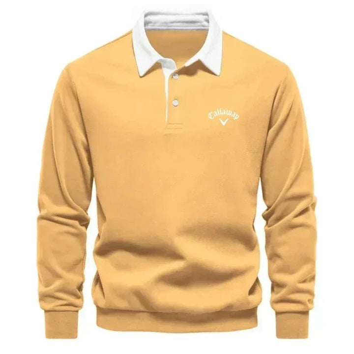 Elias | Herre Langermet Polo Sweatshirt med Kontrastkrage