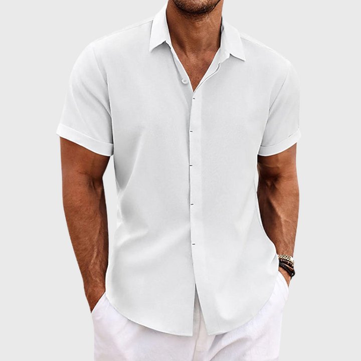Christian | Herre Lin Kortermet Skjorte Regular Fit Casual