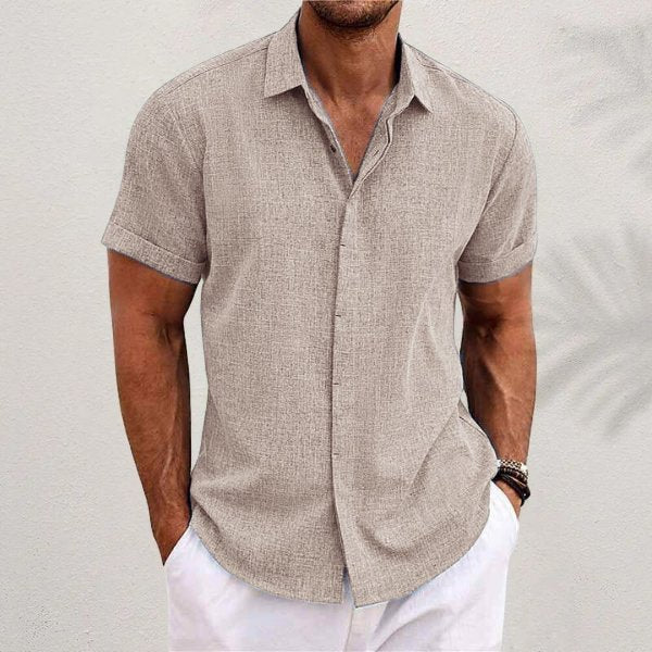 Christian | Herre Lin Kortermet Skjorte Regular Fit Casual