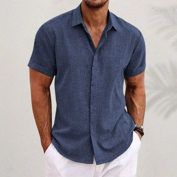 Christian | Herre Lin Kortermet Skjorte Regular Fit Casual