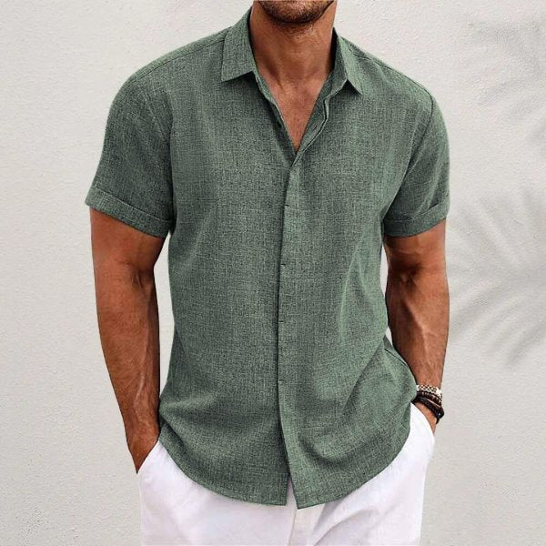 Christian | Herre Lin Kortermet Skjorte Regular Fit Casual