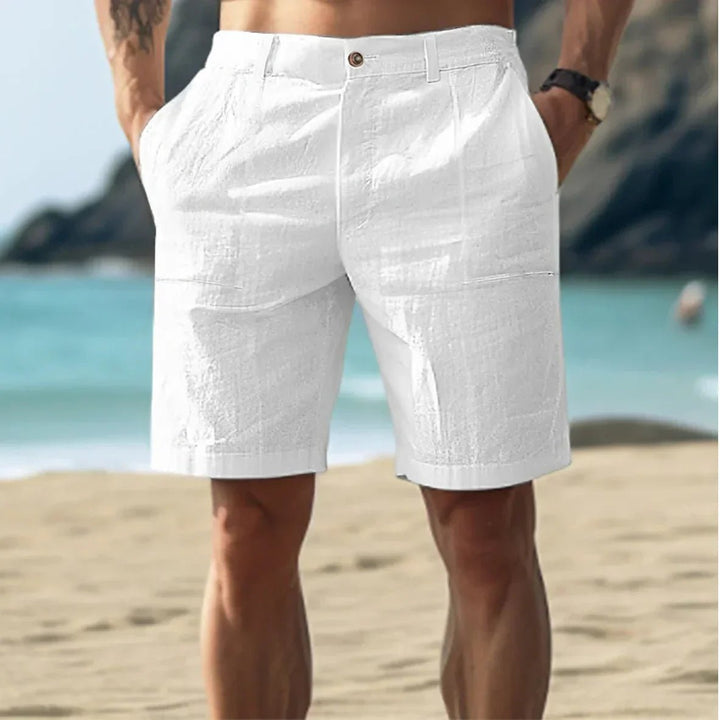 Frederik | Herre Linshorts Casual Flat-Front Sommer