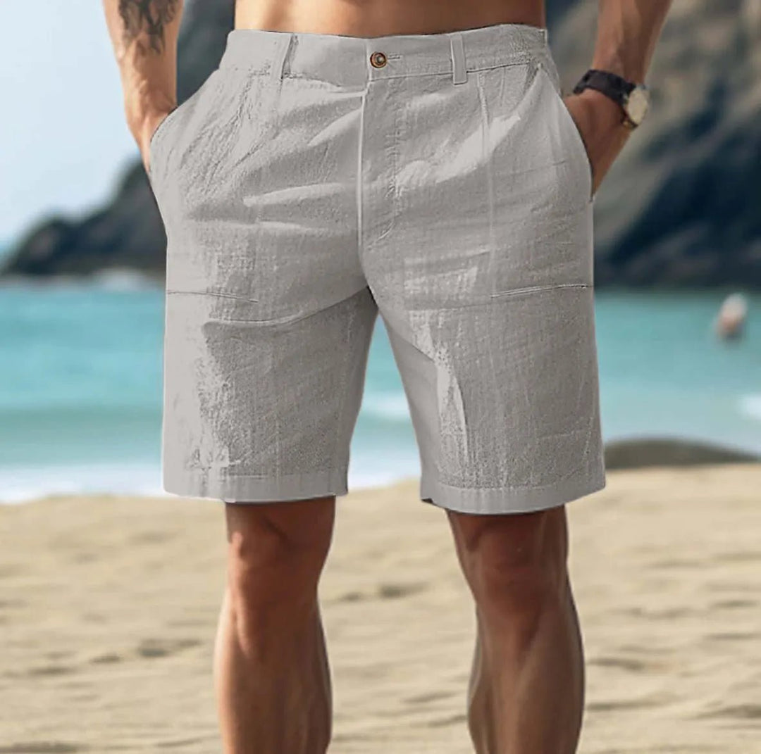 Frederik | Herre Linshorts Casual Flat-Front Sommer