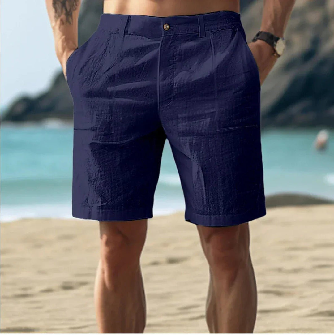 Frederik | Herre Linshorts Casual Flat-Front Sommer