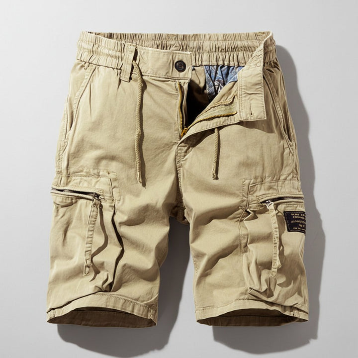 Malthe | Herre Regular-Fit Elastisk Liv Cargo Shorts med Glidelåslommer
