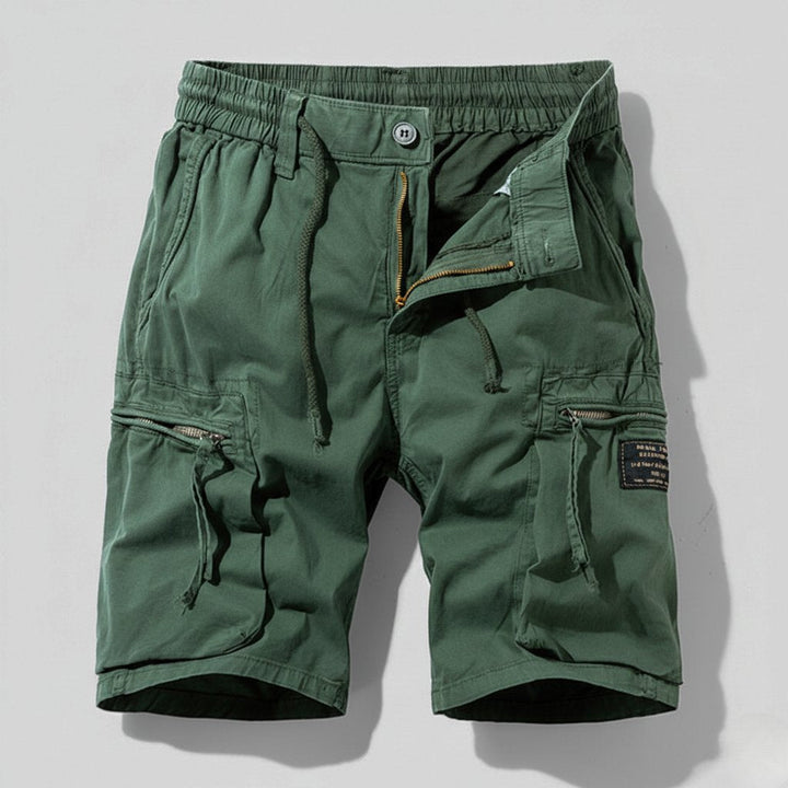 Malthe | Herre Regular-Fit Elastisk Liv Cargo Shorts med Glidelåslommer