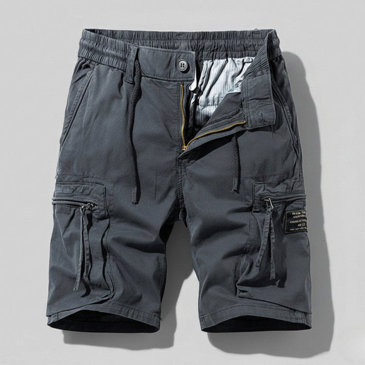 Malthe | Herre Regular-Fit Elastisk Liv Cargo Shorts med Glidelåslommer