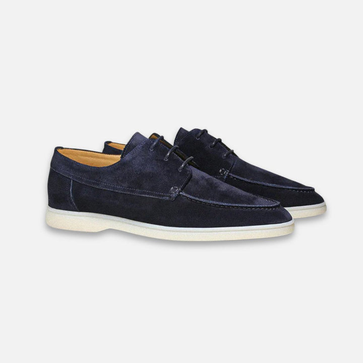 Oscar | Herre Suede-Look Snøresko Loafer Derby Sko Hvit Såle
