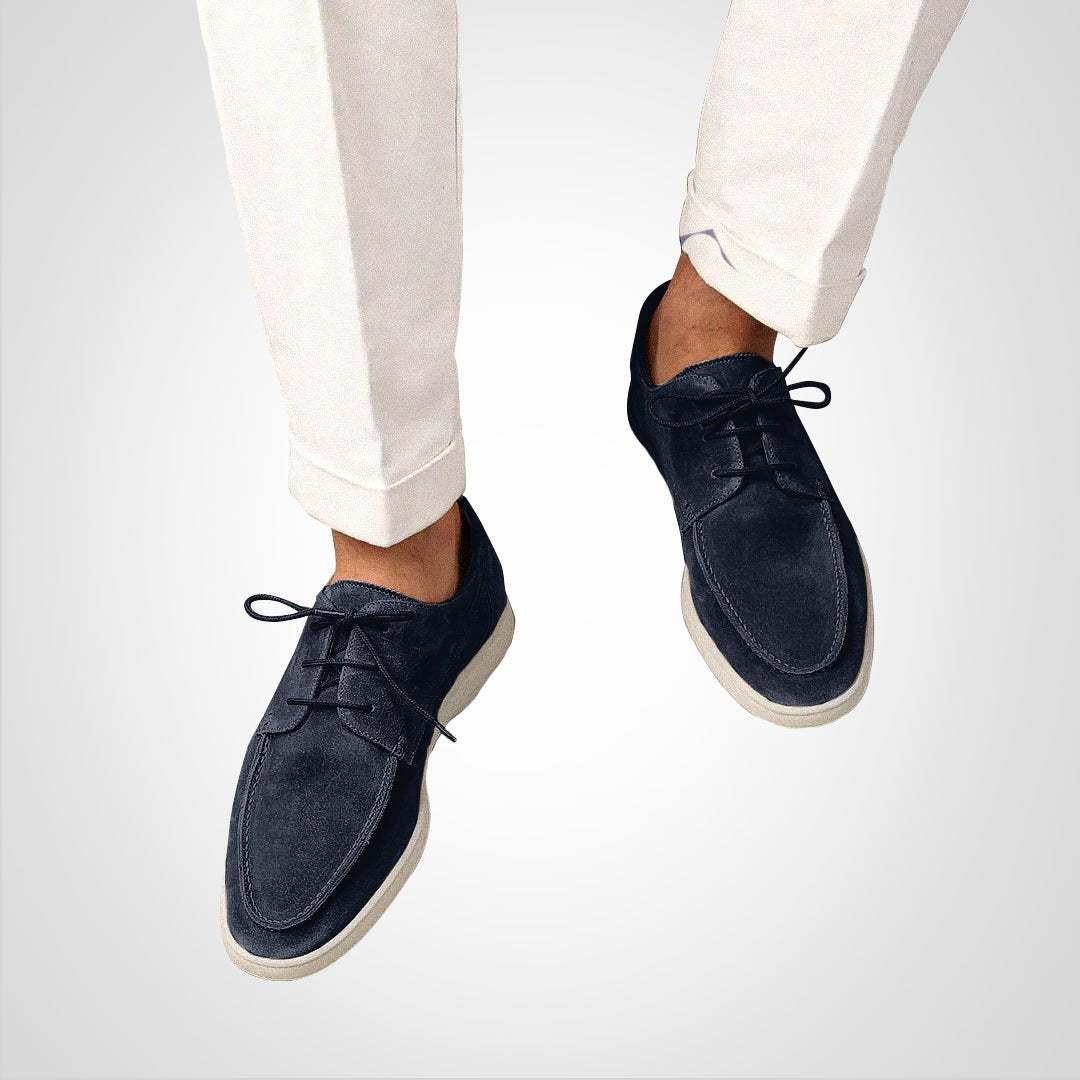 Oscar | Herre Suede-Look Snøresko Loafer Derby Sko Hvit Såle
