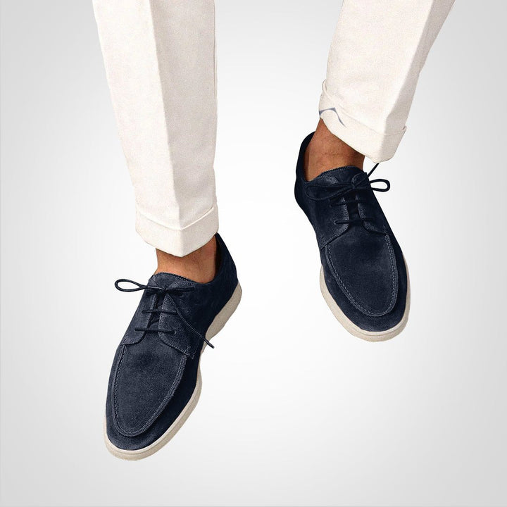 Oscar | Herre Suede-Look Snøresko Loafer Derby Sko Hvit Såle