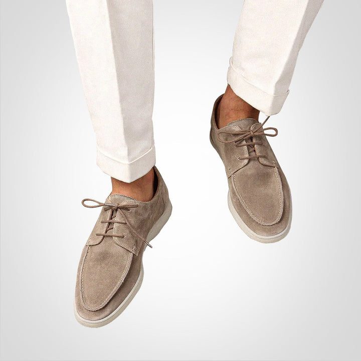 Oscar | Herre Suede-Look Snøresko Loafer Derby Sko Hvit Såle