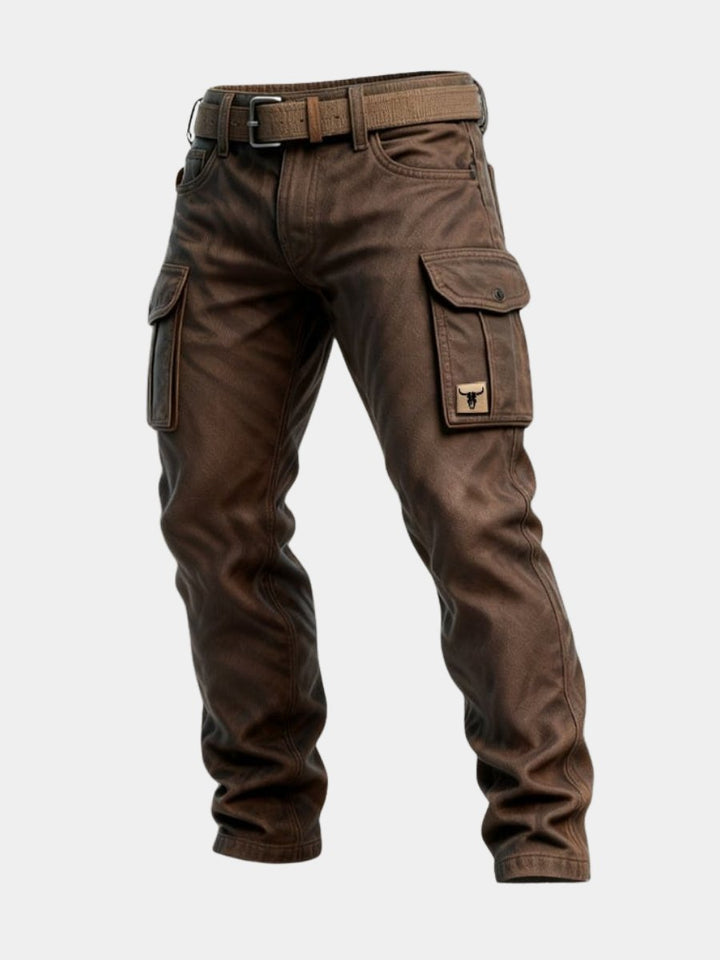 Aksel | Herre Slim-Fit Tapered Cargo Bukser med Lommepatch