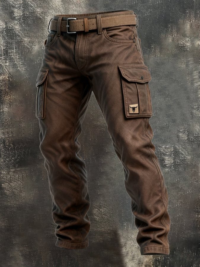 Aksel | Herre Slim-Fit Tapered Cargo Bukser med Lommepatch