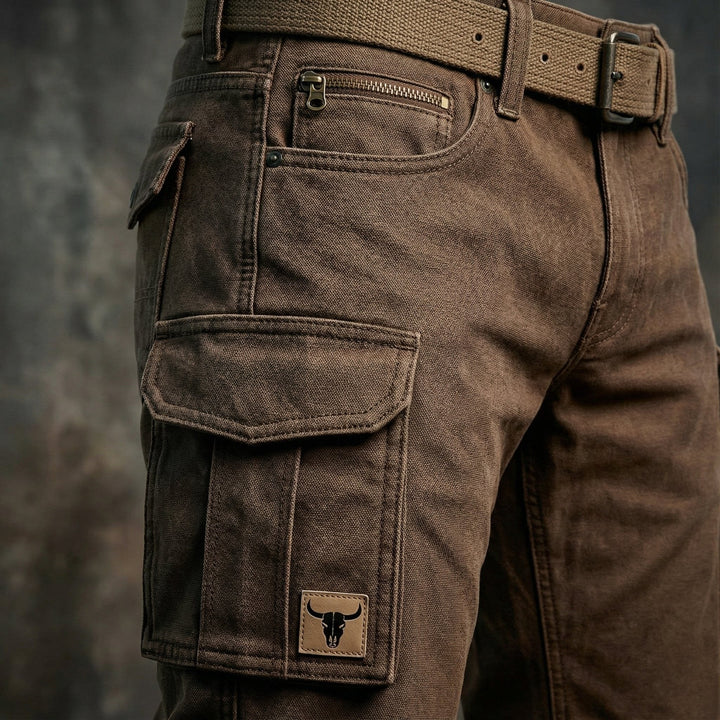 Aksel | Herre Slim-Fit Tapered Cargo Bukser med Lommepatch