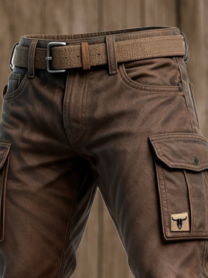 Aksel | Herre Slim-Fit Tapered Cargo Bukser med Lommepatch