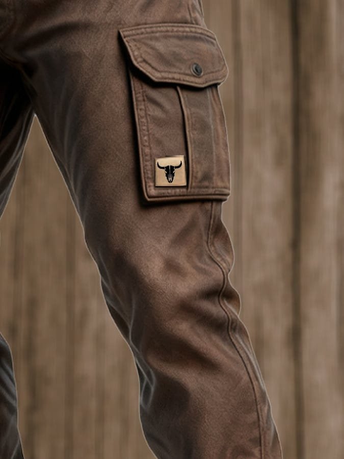 Aksel | Herre Slim-Fit Tapered Cargo Bukser med Lommepatch