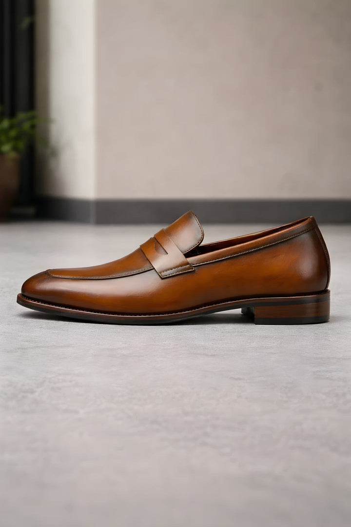 Magnus | Herre Slip-On Penny Loafers Klassisk Formell Lærutseende