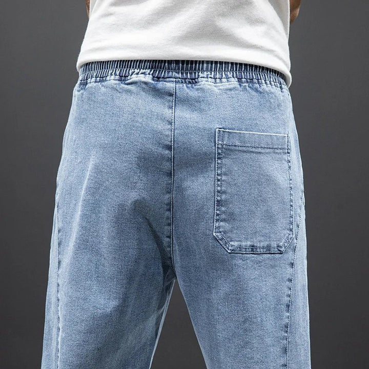 William | Herres Stretch Denim Jogger Bukser med Elastisk Midje
