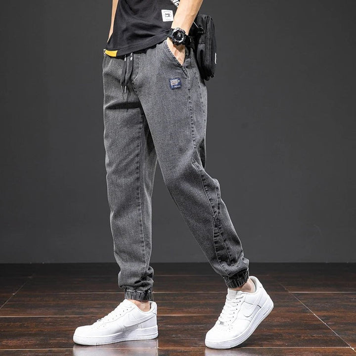 William | Herres Stretch Denim Jogger Bukser med Elastisk Midje
