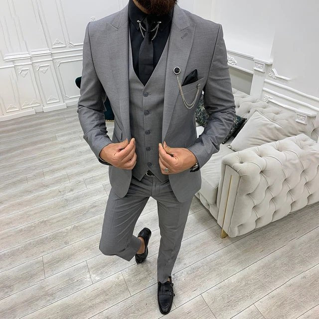Henrik | Herre Tre-delt Dress Enkeltknappet Med Notch-lapel