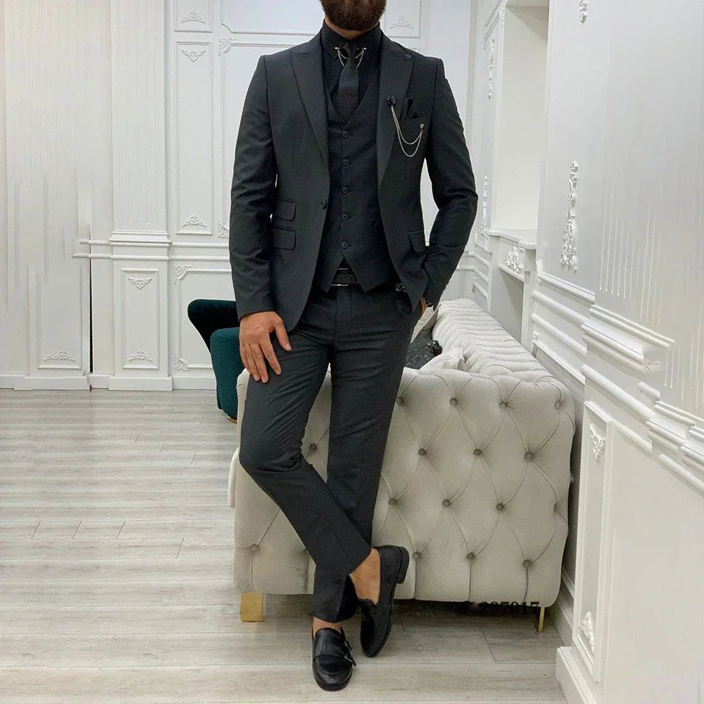 Henrik | Herre Tre-delt Dress Enkeltknappet Med Notch-lapel