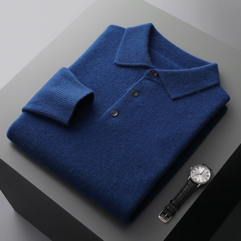 Henrik | Herre Langermet Regular-Fit Strikket Polo Genser