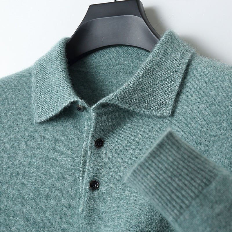 Henrik | Herre Langermet Regular-Fit Strikket Polo Genser