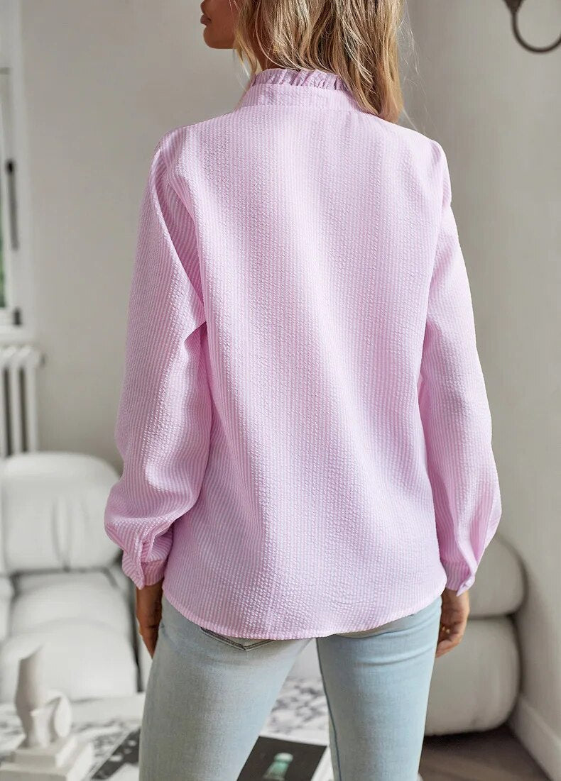 Alice | Rynket Knappe Bluse