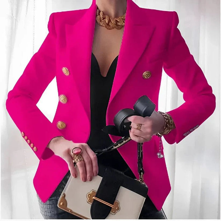Anna | Dame Dobbeltradet Blazer med Gullknapper