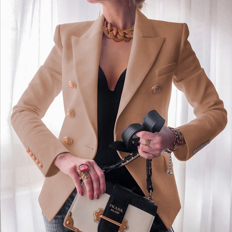 Anna | Dame Dobbeltradet Blazer med Gullknapper
