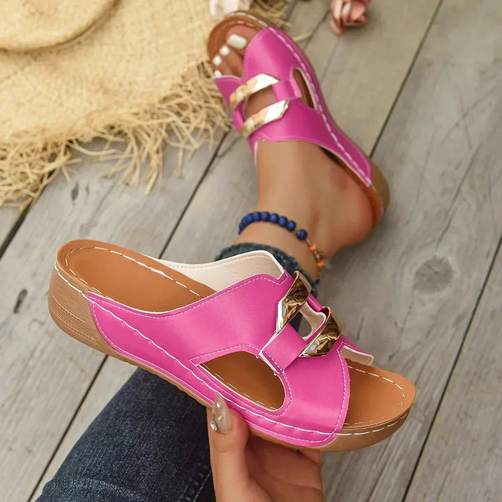 Emma | Kvinne Orthopediske Vedge Slip-On Sandaler Veganske