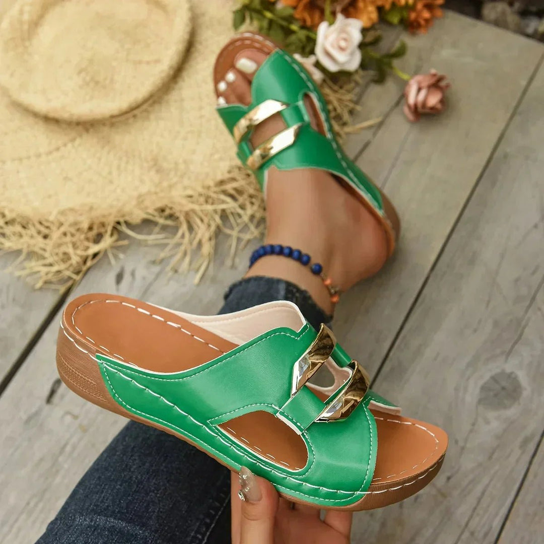 Emma | Kvinne Orthopediske Vedge Slip-On Sandaler Veganske