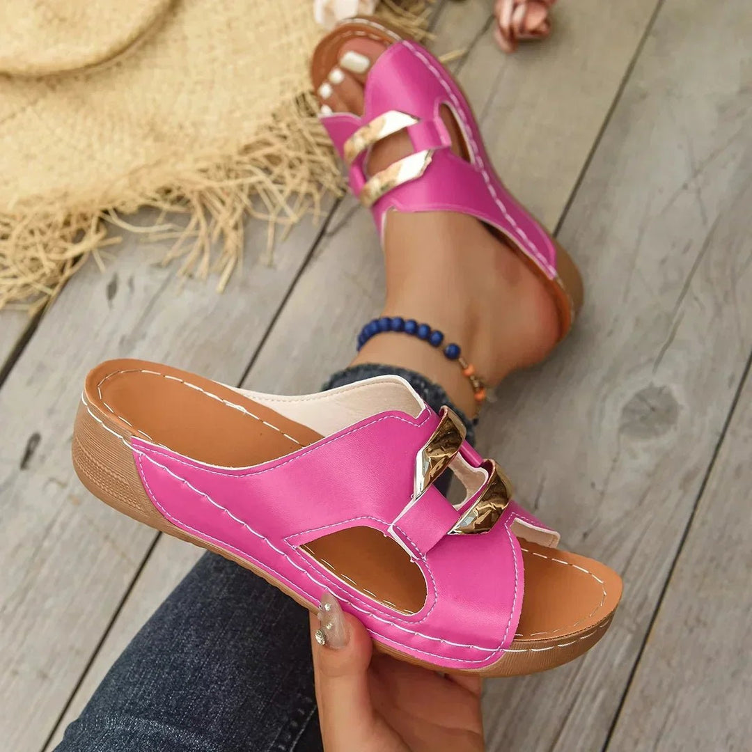 Emma | Kvinne Orthopediske Vedge Slip-On Sandaler Veganske