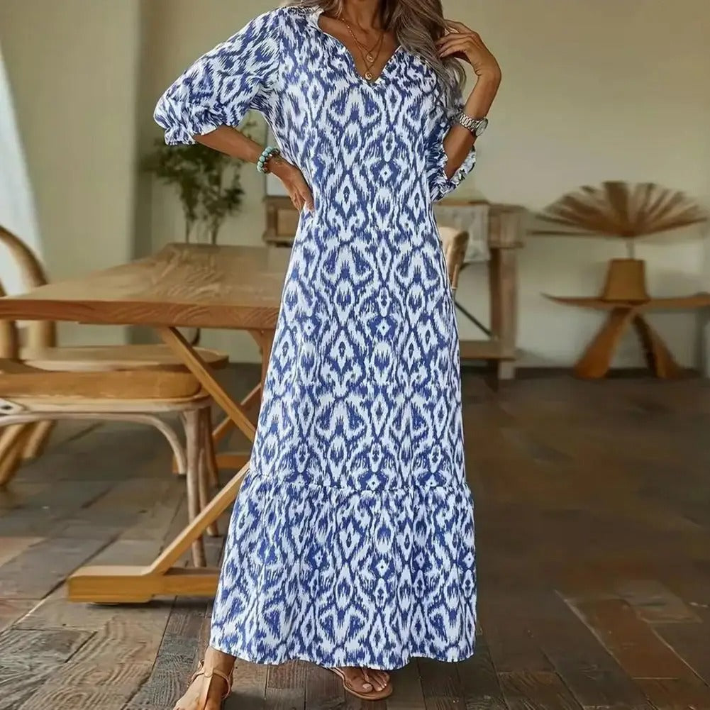 Florina | Stilig Maxi Kjole med Print