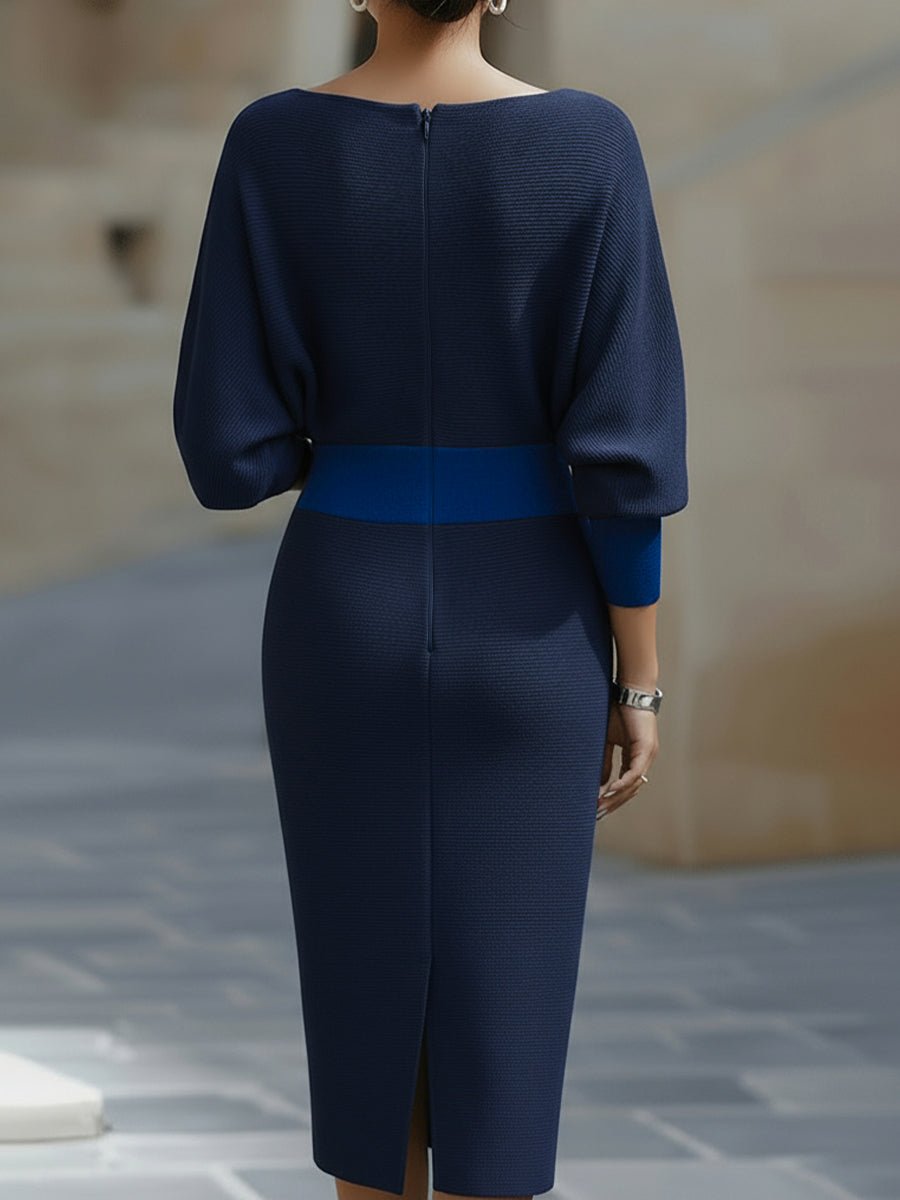 Clara | Midi Kjole med Cowl Hals Satin Bodycon Lange Ermer