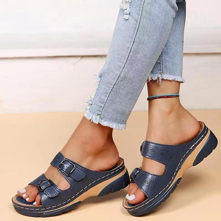 Josefine | Orthopediske Sandaler Komfort Fit Perforert Spenne