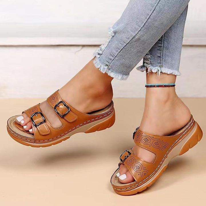 Josefine | Orthopediske Sandaler Komfort Fit Perforert Spenne