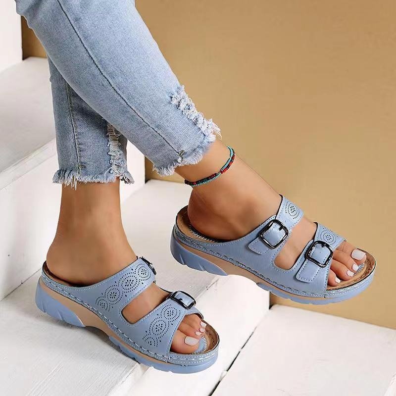 Josefine | Orthopediske Sandaler Komfort Fit Perforert Spenne