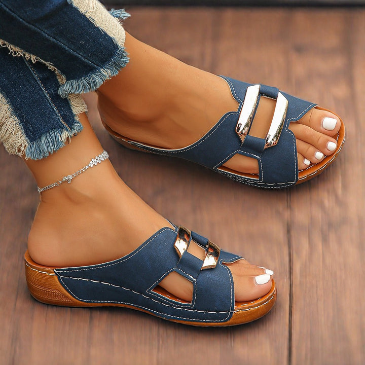 Freja | Orthopediske Slip-On Sandaler Plattform Spenne