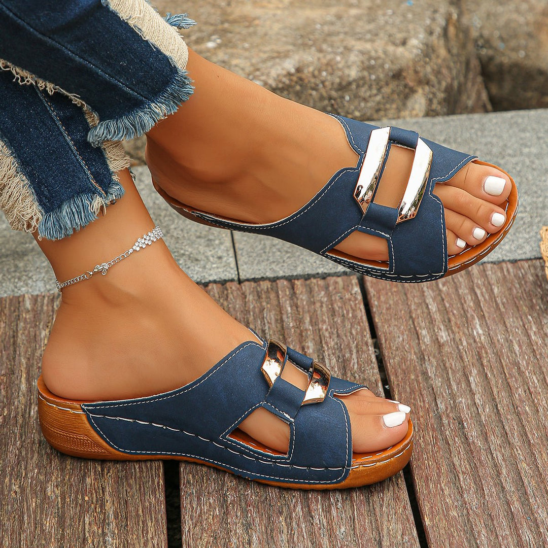 Freja | Orthopediske Slip-On Sandaler Plattform Spenne