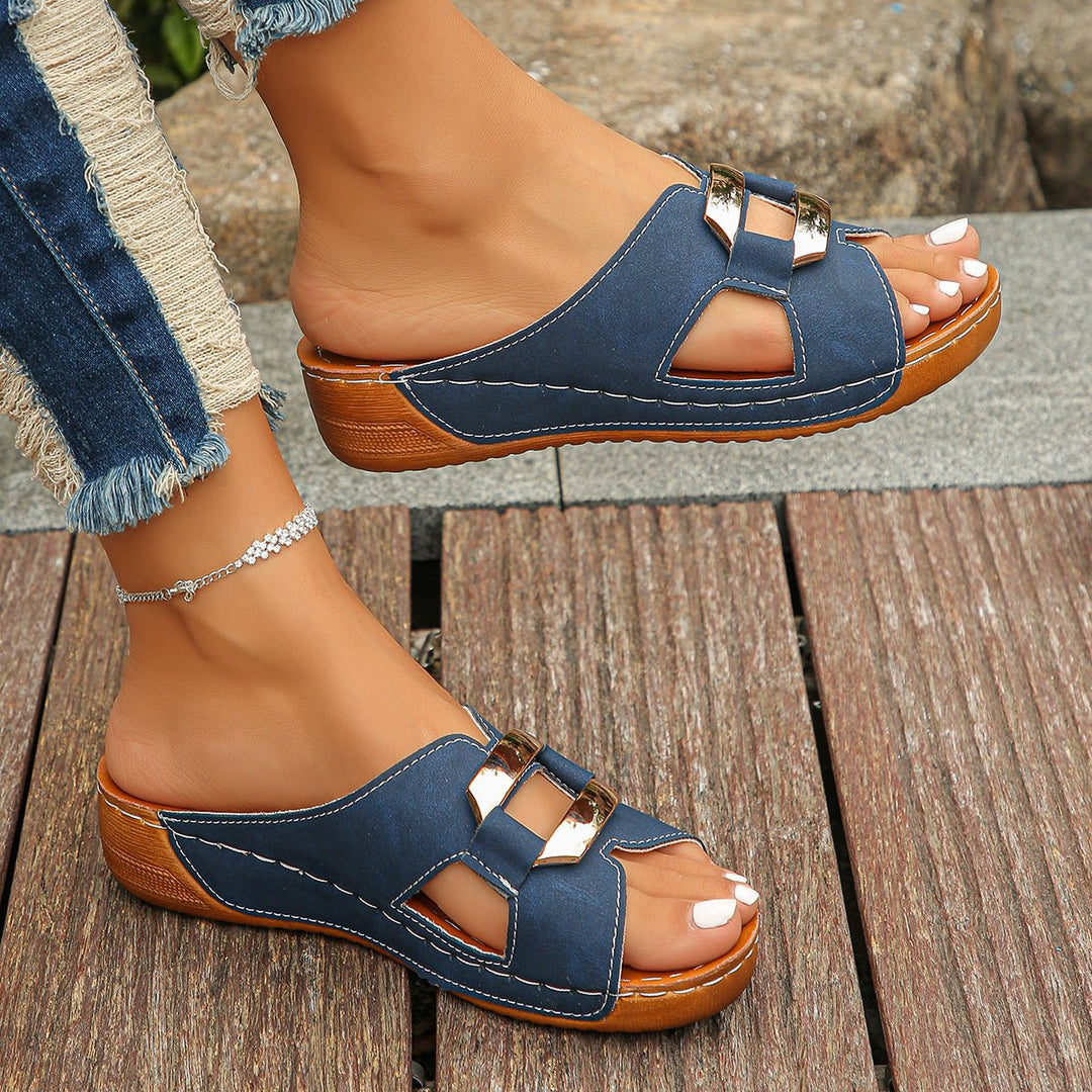 Freja | Orthopediske Slip-On Sandaler Plattform Spenne