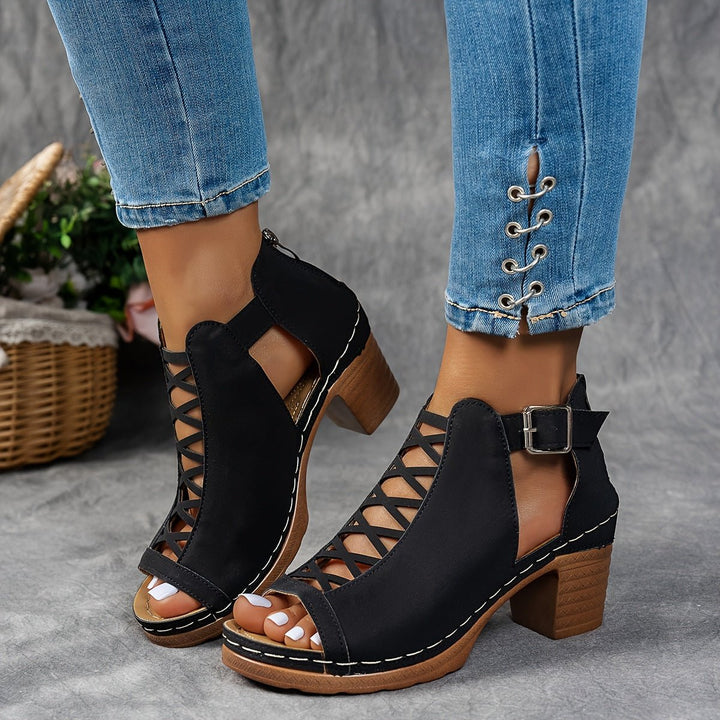 Alma | Ortopediske Sandaler Gitterdesign Blokkhelt Spenne